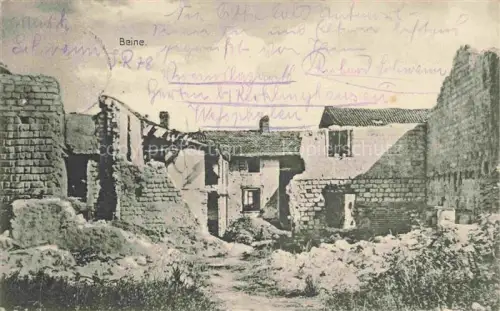AK / Ansichtskarte Beine -Nauroy REIMS 51 Marne Ruines Grande Guerre Truemmer 1. Weltkrieg Karte Nr. 826 Pruefstempel