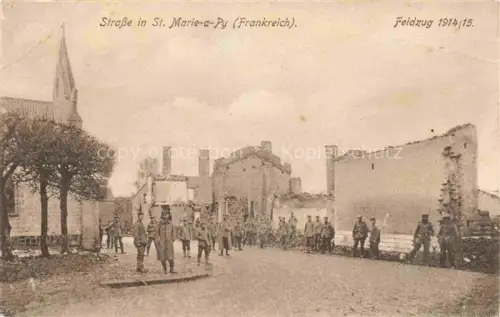 AK / Ansichtskarte St-Marie-a-Py Sainte-Marie-a-Py Suippes 51 Marne Ruines Grande Guerre Truemmer 1. Weltkrieg Feldzug 1914/15