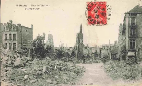 AK / Ansichtskarte REIMS 51 Marne Rue de Thillois Ruines Grande Guerre Truemmer 1. Weltkrieg