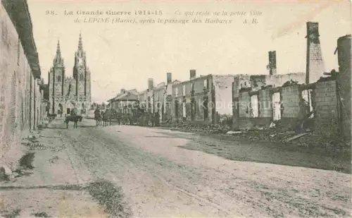 AK / Ansichtskarte L Epine Chalons-en-Champagne 51 Marne Village après le passage des Barbares Ruines Grande Guerre Truemmer 1. Weltkrieg