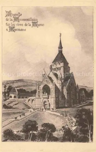 AK / Ansichtskarte Dormans Epernay 51 Marne Chapelle de la Reconnaissance sur les rives de la Marne Dessin Kuenstlerkarte