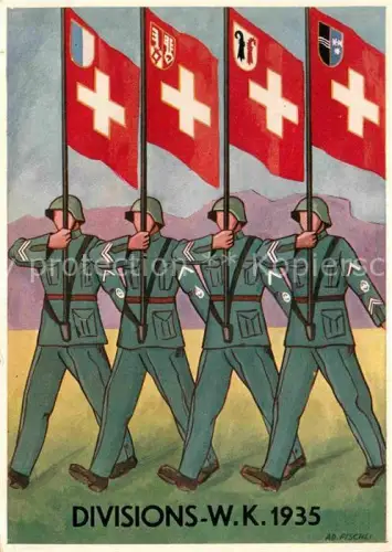 AK / Ansichtskarte Militaria Schweiz Divisions WK 1935 Fues. Bat. 54