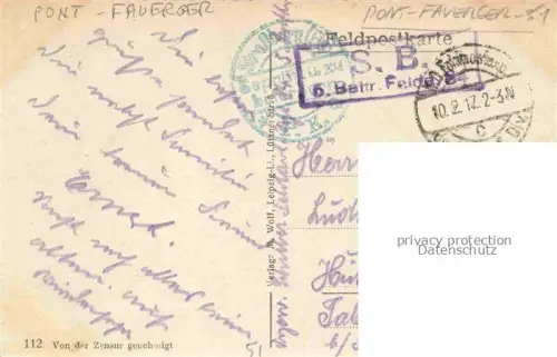 AK / Ansichtskarte Pont-Faverger Pontfaverger Annecy 74 Haute-Savoie Blick zur Kirche Zensurstempel