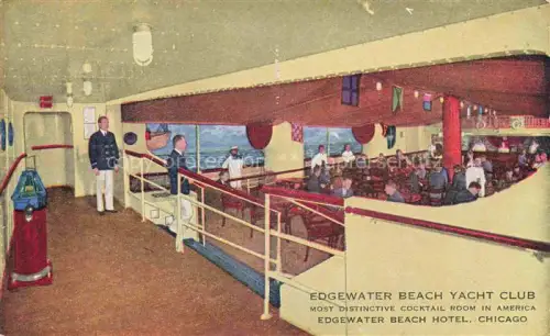 AK / Ansichtskarte CHICAGO  Illinois USA Edgewater Beach Yacht Club Beach Hotel Cocktail Room Illustration