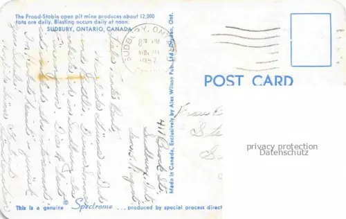 AK / Ansichtskarte Sudbury Ontario Canada Frood-Stable open pit mine