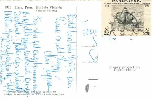 AK / Ansichtskarte LIMA  Peru Edificio Victoria