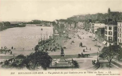 AK / Ansichtskarte BOULOGNE-SUR-MER 62 Pas-de-Calais Vue générale du Quai Gambetta prise de l'Hôtel des Postes