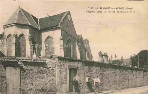 AK / Ansichtskarte Savigny-sur-Ardre Savigny-sur-Ardres REIMS 51 Marne Eglise après la retraite allemande Ruines Grande Guerre Truemmer 1. Weltkrieg