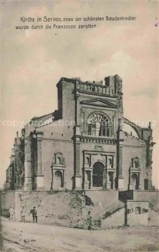 AK / Ansichtskarte Servon Avranches 50 Manche Kirche eines der schoensten Baudenkmaeler wurde durch die Franzosen zerstoert Ruines Grande Guerre Truemmer 1. Weltkrieg