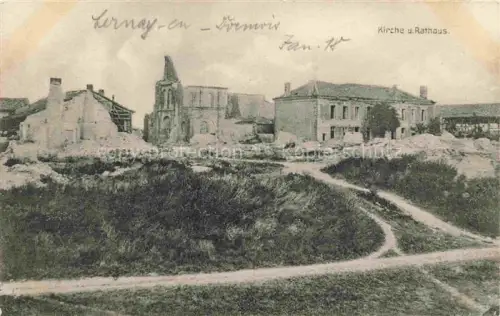 AK / Ansichtskarte Cernay-en-Dormois Sainte-Menehould 51 Marne Kirche Rathaus Ruines Grande Guerre Truemmer 1. Weltkrieg