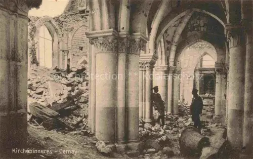 AK / Ansichtskarte Cernay-en-Dormois Sainte-Menehould 51 Marne Inneres der Kirche Ruines Grande Guerre Truemmer 1. Weltkrieg