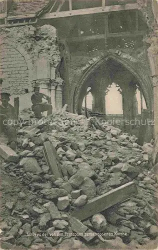 AK / Ansichtskarte Cernay-les-Reims REIMS 51 Marne Inneres der Kirche Ruines Grande Guerre Truemmer 1. Weltkrieg