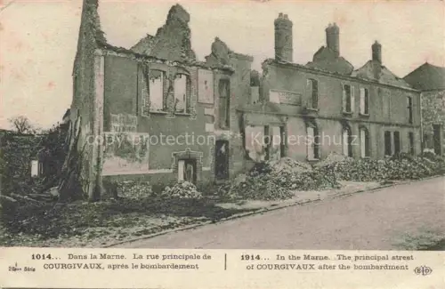 AK / Ansichtskarte Courgivaux EPERNAY 51 Marne Rue Principale après le bombardement Ruines Grande Guerre Truemmer 1. Weltkrieg