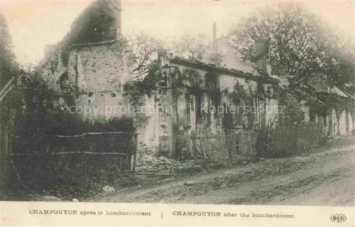AK / Ansichtskarte Champguyon EPERNAY 51 Marne après le bombardement Ruines Grande Guerre Truemmer 1. Weltkrieg