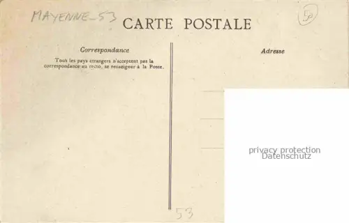 AK / Ansichtskarte Mayenne 53 Mayenne Carte du départment Mayenne Edition de la Chocolaterie d'Aiguebelle
