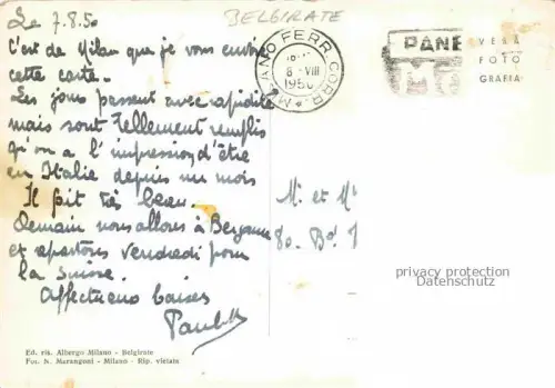 AK / Ansichtskarte Belgirate Lago Maggiore Verbano-Cusio-Ossola Piemonte IT Albergo Milano