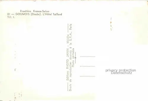 AK / Ansichtskarte Goumois Montbeliard 25 Doubs Hôtel Taillard