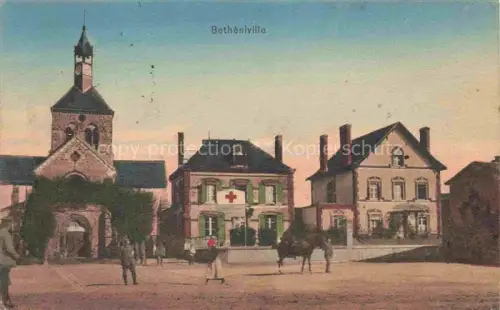 AK / Ansichtskarte Betheniville REIMS 51 Marne Place au centre Eglise