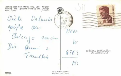 AK / Ansichtskarte CHICAGO  Illinois USA Wrigley Building and Equitable Building and Chicago River scene