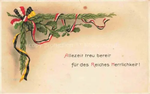 AK / Ansichtskarte SWR Schwarz Weiss Rot-Flagge Litho Allerzeit Treu Bereit fuer Herrlichkeit 