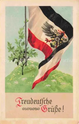 AK / Ansichtskarte SWR Schwarz Weiss Rot-Flagge Litho Treudeutsche Gruesse 