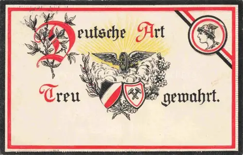 AK / Ansichtskarte SWR Schwarz Weiss Rot-Flagge Litho Treu gewahrt 