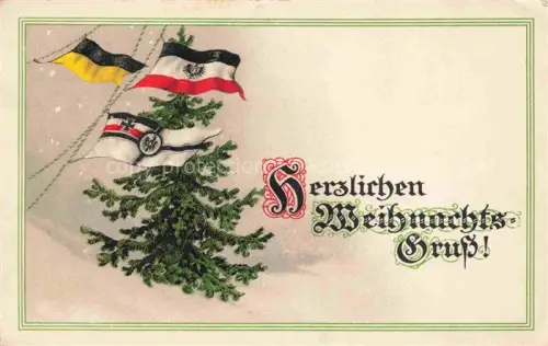 AK / Ansichtskarte SWR Schwarz Weiss Rot-Flagge Litho Weihnachtsgruss Feldpost 