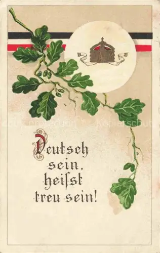 AK / Ansichtskarte SWR Schwarz Weiss Rot-Flagge Litho deutsch sein heisst treu sein 