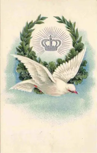 AK / Ansichtskarte Feldpost Friedenszeit Taube Krone Litho