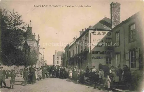 AK / Ansichtskarte Rilly-la-Montagne REIMS 51 Marne Hôtel et Café de la Gare