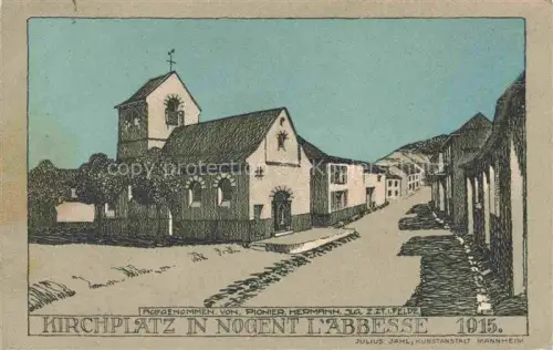 AK / Ansichtskarte Nogent-l Abbesse REIMS 51 Marne Kirchplatz Kirche Kuenstlerkarte