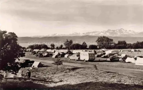 AK / Ansichtskarte Gohren Kressbronn Langenargen Bodensee BW Campingplatz Alpenblick Saentisgruppe Appenzeller Alpen