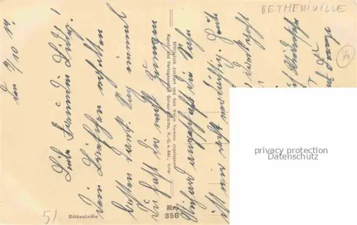 AK / Ansichtskarte Betheniville REIMS 51 Marne Marktplatz Kirche