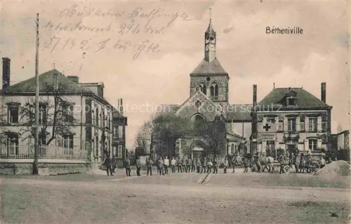 AK / Ansichtskarte Betheniville REIMS 51 Marne Marktplatz Kirche