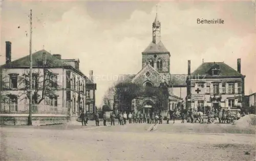 AK / Ansichtskarte Betheniville REIMS 51 Marne Marktplatz Lazarett Kirche