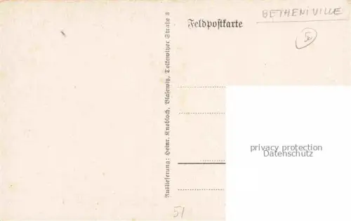 AK / Ansichtskarte Betheniville REIMS 51 Marne Marktplatz Lazarett Kirche