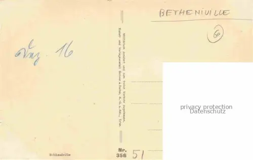 AK / Ansichtskarte Betheniville REIMS 51 Marne Marktplatz Lazarett Kirche Karte Nr. 356