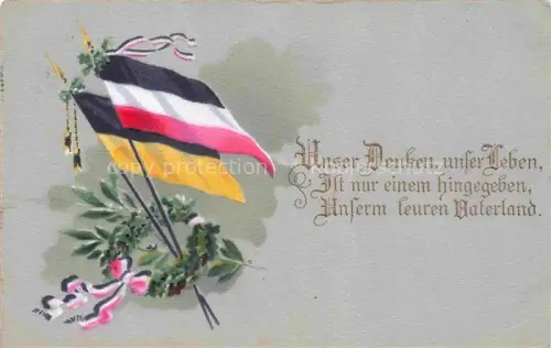 AK / Ansichtskarte SWR Schwarz Weiss Rot-Flagge Litho Vaterland 