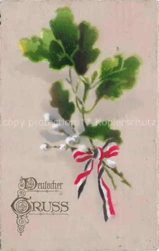 AK / Ansichtskarte SWR Schwarz Weiss Rot-Flagge Litho Deutscher Gruss 