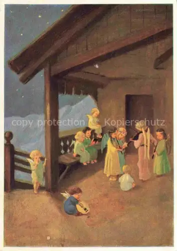 AK / Ansichtskarte SCHoeNERMARK M. Kuenstlerkarte Weihnachten du froehliche du selige Kinder Engel 