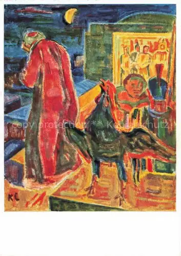 AK / Ansichtskarte CASPAR Karl (1879-1956) Kuenstlerkarte Hahnenschrei 