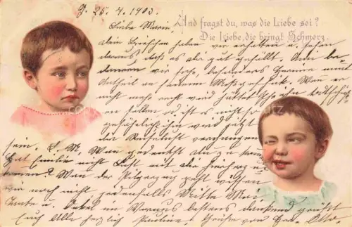 AK / Ansichtskarte Kinder Child Enfants Gesicht zeugen Litho
