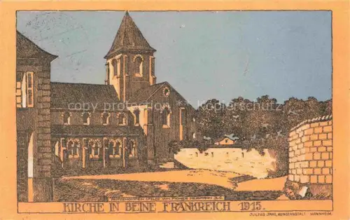 AK / Ansichtskarte Beine-Nauroy REIMS 51 Marne Kirche Kuenstlerkarte