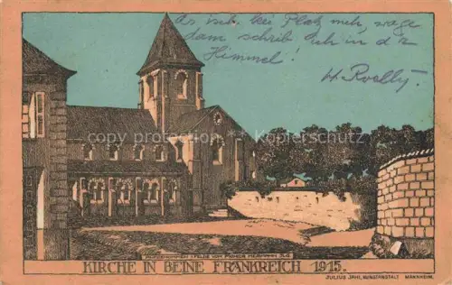 AK / Ansichtskarte Beine-Nauroy REIMS 51 Marne Kirche Kuenstlerkarte
