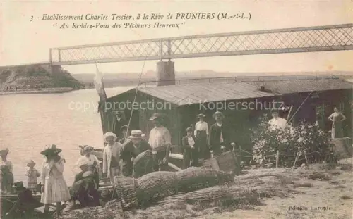 AK / Ansichtskarte Pruniers ANGERS 49 Maine-et-Loire Etablissement Charles Tessier àla Rive Au Rendez-Vous des Pêcheurs Heureux