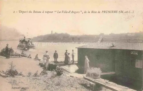 AK / Ansichtskarte Pruniers ANGERS 49 Maine-et-Loire Départ du bateau à vapeur La Ville-d'Angers
