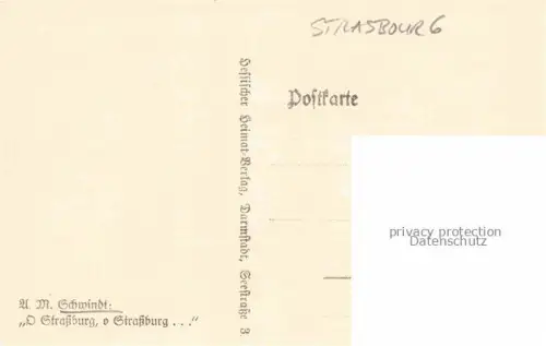 AK / Ansichtskarte Strasbourg  Strassburg 67 Bas-Rhin Schwindt Kuenstlerkarte O Strassburg o Strassburg