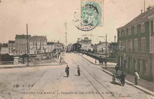 AK / Ansichtskarte Chalons-sur-Marne 51 Marne Perspective du Pont et de la Rue de Marne