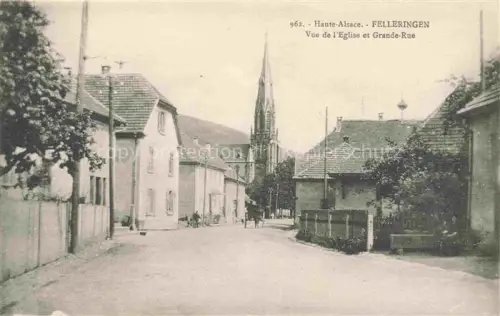 AK / Ansichtskarte Felleringen Fellering THANN 68 Haut-Rhin Vue de l'église et Grande Rue
