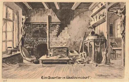 AK / Ansichtskarte Vaudesincourt REIMS 51 Marne Ein Quartier Kuenstlerkarte Feldpost